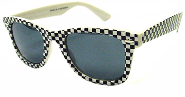 black and white checker ray ban style wayfarer sunglasses